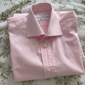 Italian Men's Pink Long sleeve Dress Shirt, size 37 (14-1/2)